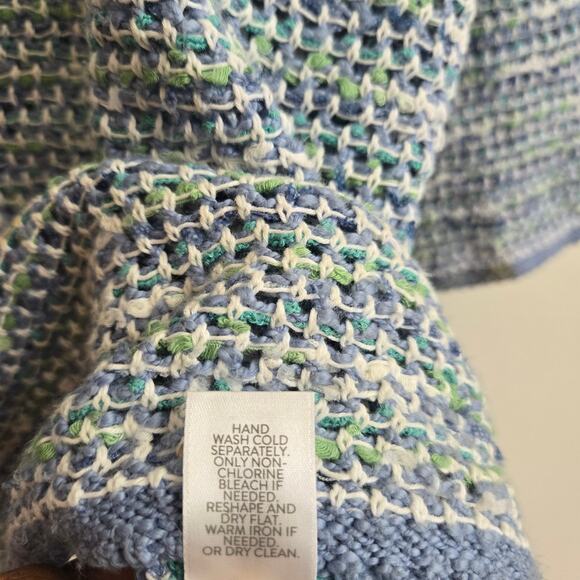 J. Jill Womens Coastal Boho Dropped Shoulder Boxy Open Knit Hoodie Sweater M - Picture 10 of 12